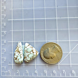 Medium Faint Blue Mixed Sand Hill Turquoise, Set of 2 Dimensions