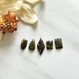 Small Earth Brown Mixed Treasure Mountain Turquoise, Set of 5 Background