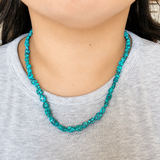 Natural Spider Web Yungai Turquoise Nugget Necklace 20 Inches