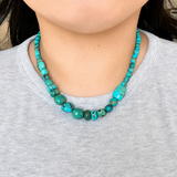 Stabilized Kingman Turquoise Mixed Necklace 18 Inches