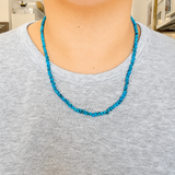 Stabilized Egyptian Turquoise Smooth Nugget Bead Necklace 16.5 Inches