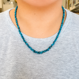 Stabilized Egyptian Turquoise Freeform Smooth Nugget Bead Necklace 16 Inches