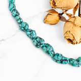 Natural Spider Web Yungai Turquoise Nugget Necklace 20 Inches
