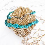 Natural Spider Web Yungai Turquoise Nugget Necklace 19 Inches