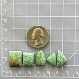 Small Mint Green Mixed Treasure Mountain Turquoise, Set of 5 Dimensions