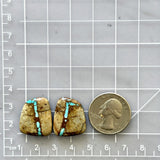 Large Sky Blue Freeform Royston Turquoise, Set of 2 Dimensions