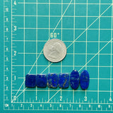 Small Deep Blue Mixed Lapis Lazuli, Set of 6 Dimensions