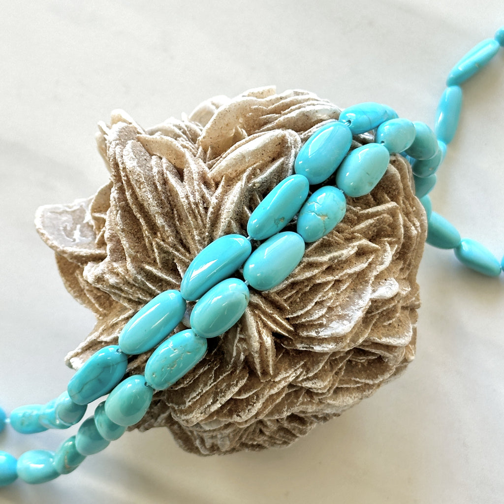Sky Blue Armenian Turquoise Smooth Long Nugget Beads – Turquoise Moose