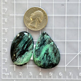 Large Deep Blue Mixed Crescent Lake Variscite, Set of 2 Dimensions