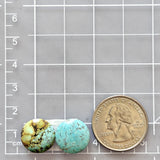 Small Sky Blue Round Mixed Turquoise, Set of 2 Dimensions