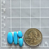 Small Sky Blue Mixed Sleeping Beauty Turquoise, Set of 4 Dimensions