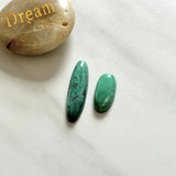 Large Deep Green Mixed Crescent Lake Variscite, Set of 2 Background