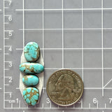 Small Sky Blue Mixed Pilot Mountain Turquoise, Set of 4 Dimensions