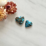 Small Ocean Blue Heart Ithaca Peak Turquoise, Set of 2 Background