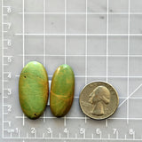 Large Mint Green Oval Crescent Lake Variscite, Set of 2 Dimensions