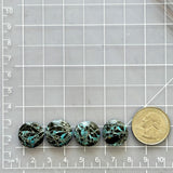 Small Sky Blue Round Blue Moon Turquoise, Set of 4 Dimensions