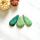 Large Mixed Teardrop Crescent Lake Variscite, Set of 3 Background
