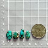 Small Ocean Blue Mixed Tyrone Turquoise, Set of 4 Dimensions
