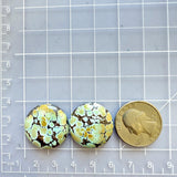 Large Yellow Round Giraffe Turquoise, Set of 2 Dimensions