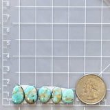 Small Faint Blue Freeform Pilot Mountain Turquoise, Set of 5 Dimensions