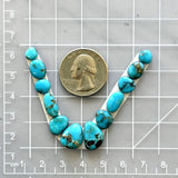 Small Sky Blue Mixed Lone Mountain Turquoise, Set of 12 Dimensions