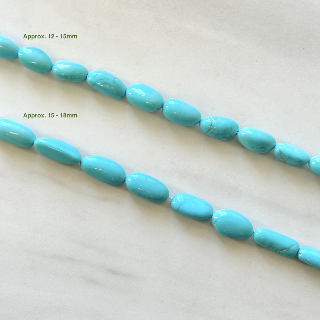 Sky Blue Armenian Turquoise Smooth Long Nugget Beads – Turquoise Moose