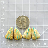 Large Sea Green Triangle Royston Turquoise, Set of 4 Dimensions