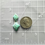 Small Sky Blue Diamond Namtso Lake Turquoise, Set of 2 Dimensions