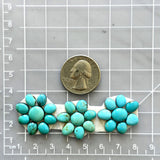 Small Sky Blue Oval Kingman Turquoise, Set of 25 Dimensions