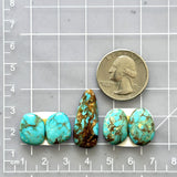 Small Sky Blue Mixed Number 8 Turquoise, Set of 5 Dimensions