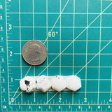 Medium White Hexagon White Buffalo Dolomite, Set of 4 Dimensions