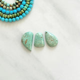 Medium Faint Green Mixed Treasure Mountain Turquoise, Set of 3 Background