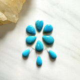 Small Sky Blue Teardrop Kingman Turquoise, Set of 9 Background