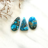 Large Sky Blue Mixed Ithaca Peak Turquoise, Set of 3 Background