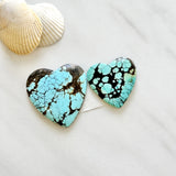 Large Sky Blue Heart Number 8 Turquoise, Set of 2 Background