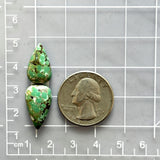 Small Bamboo Green Teardrop Namtso Lake Turquoise, Set of 2 Dimensions