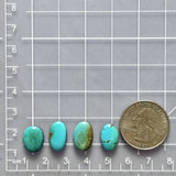 Small Mixed Oval Kingman Turquoise, Set of 4 Dimensions
