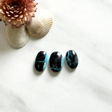 Medium Sky Blue Oval Blue Moon Turquoise, Set of 3 Background