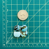 Medium Sky Blue Mixed Mixed Turquoise, Set of 4 Dimensions