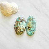 Large Sky Blue Oval Wild Horse Turquoise, Set of 2 Background