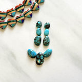 Small Sky Blue Mixed Carico Lake Turquoise, Set of 9 Background