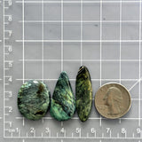 Large Sea Green Mixed Crescent Lake Variscite, Set of 3 Dimensions