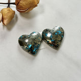 Large Sky Blue Heart Ithaca Peak Turquoise, Set of 2 Background