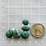 Small Ocean Blue Mixed Lone Mountain Turquoise, Set of 5 Dimensions