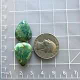 Large Deep Green Teardrop Crescent Lake Variscite, Set of 2 Dimensions