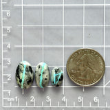 Small Sky Blue Oval Blue Moon Turquoise, Set of 3 Dimensions