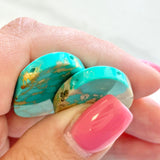 Sea Green Fox Turquoise Top Drilled Cab Bead