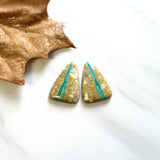 Medium Deep Green Triangle Royston Turquoise, Set of 2 Background