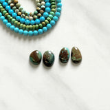 Small Sea Green Mixed Tyrone Turquoise, Set of 4 Background