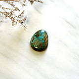 Large Sea Green Freeform Lone Mountain Turquoise Background